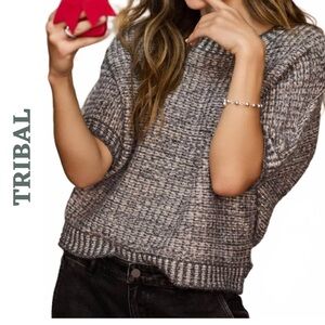 Tribal Jeans Charcoal Textured Knit Sweater Medium